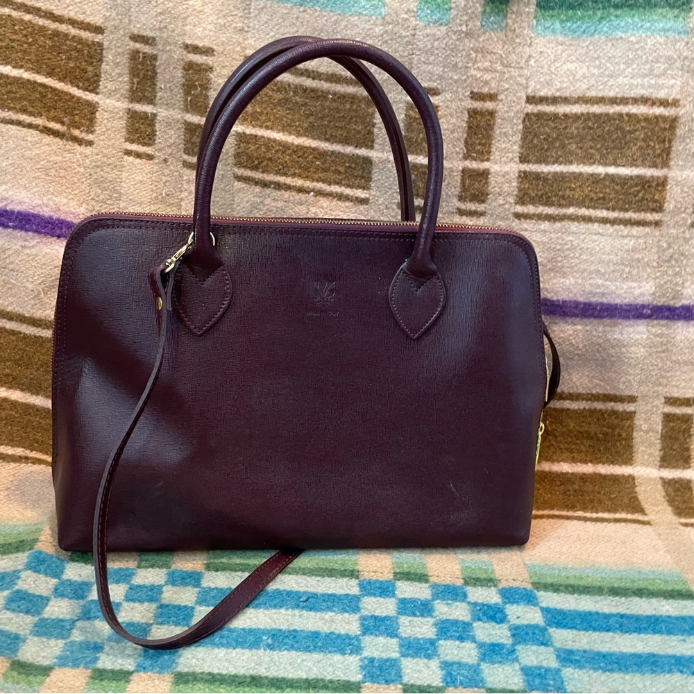 Elegant Eggplant Leather Handbag